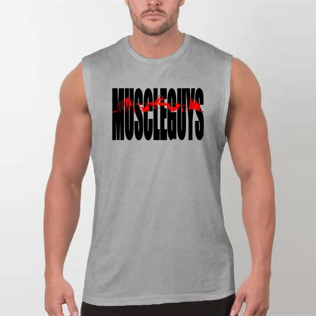 Comfortable Singlets Mesh Clothing Quick Dry Breathable Bodybuilding Vest