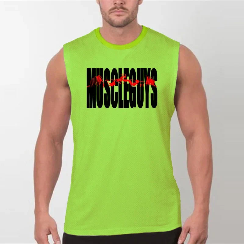 Comfortable Singlets Mesh Clothing Quick Dry Breathable Bodybuilding Vest