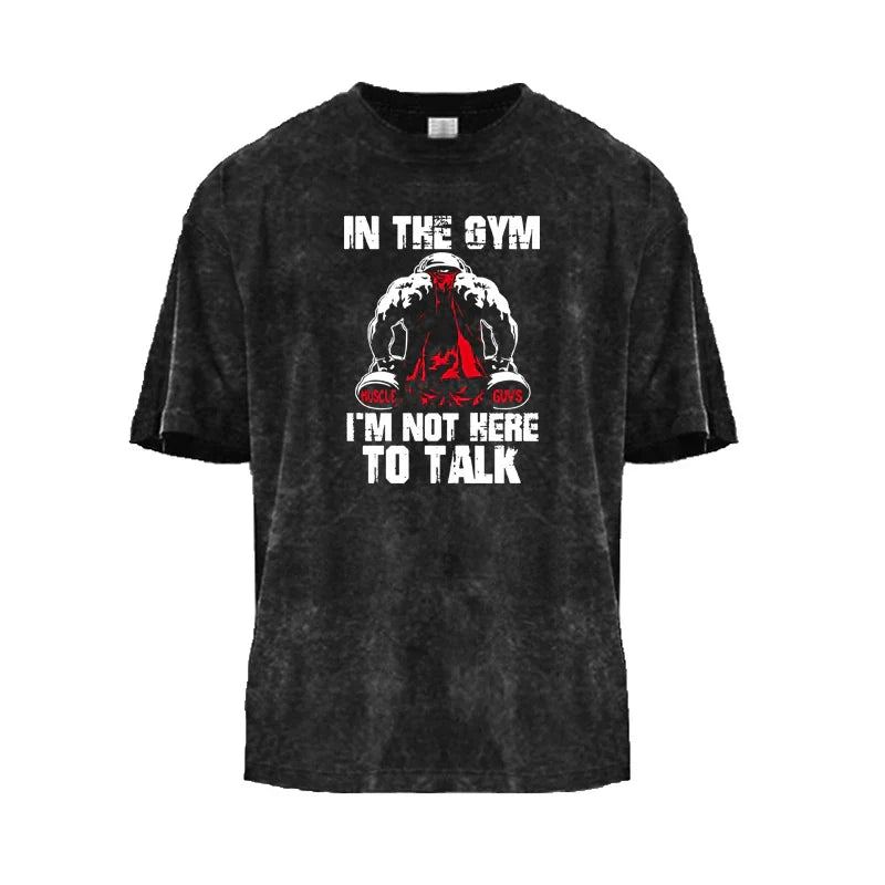 KoreanTrend Gym Antique Style Short Sleeve T-Shirt