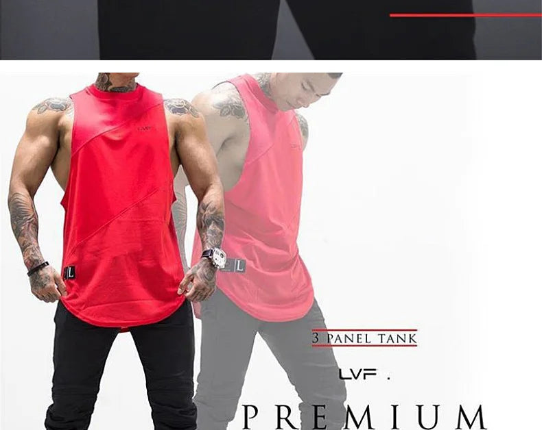 Men's Brand Gym Clothing Bodybuilding Singlets Sports Tank Top Man Fitness Shirt Muscle Guys Sleeveless Vest Casual Cotton Top