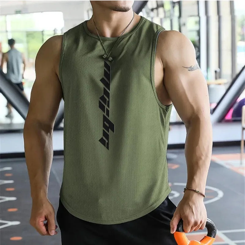 2025 NEW Fitness Sports Tank Tops Men Gyms Workout Sleeveles Shirt Male Summer Loose Undershirt basketball Running men Ves