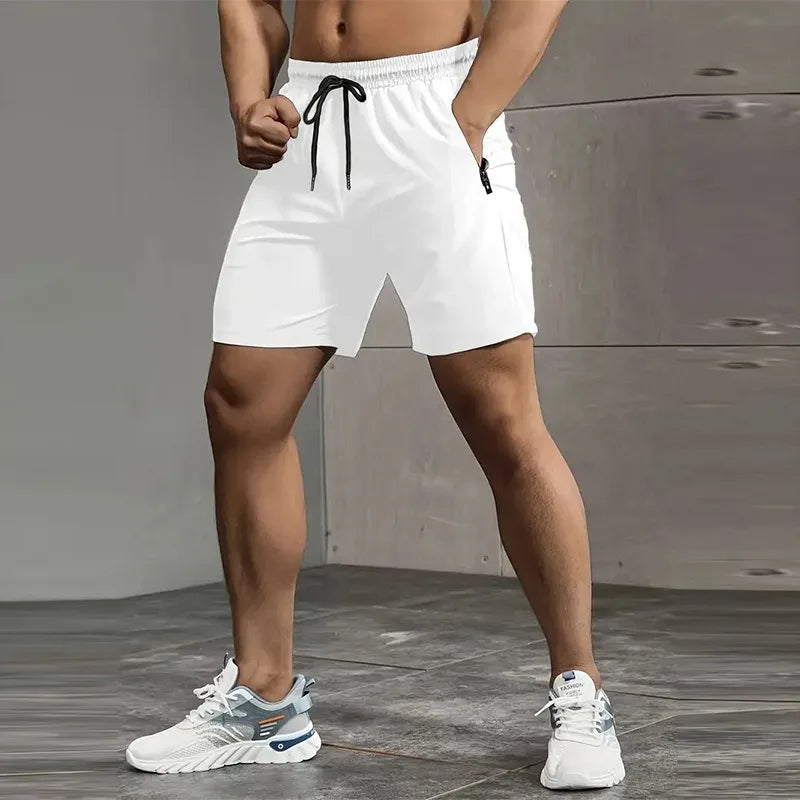 Gym Fitness Shorts Men Workout Running Cycling Quick Drying Breathable Drawstring Sports Shorts Outdoor Running Short Pants