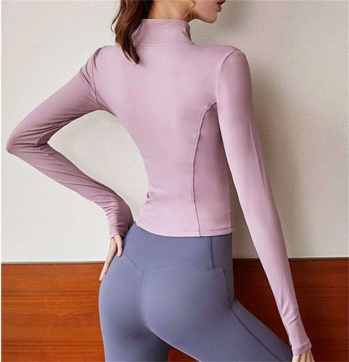 Women Long Sleeve Sport Jacket Spring Summer Gym Workout Coat Yoga Running Sports Cycling Top Casual Zipper Outfit Clothes Chic