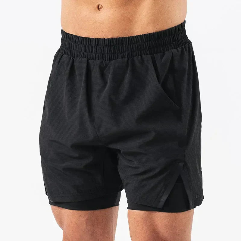 Running Shorts Men Gym Sports Shorts 2 In 1 Quick Dry Workout Training Gym Fitness Jogging Short Pants Summer Men Shorts