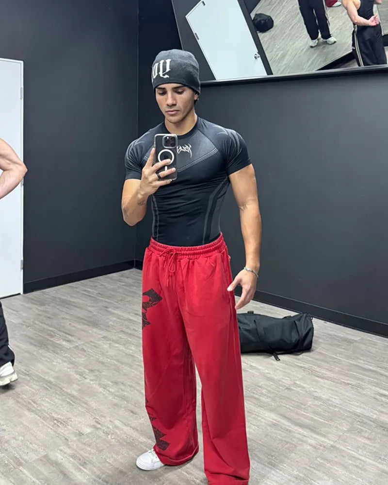 2025 YOUNGAL New Men's Fitness T-shirts clothing sports Tshirt tights high elastic training short sleeve fitness man clothing