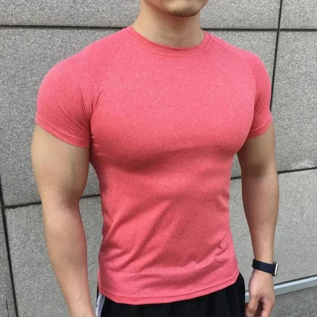 gyms Tight sports T-shirt Men Summer Short Sleeve Fitness T Shirt Running Gym Compression T Shirt High Quality elasticity Tops