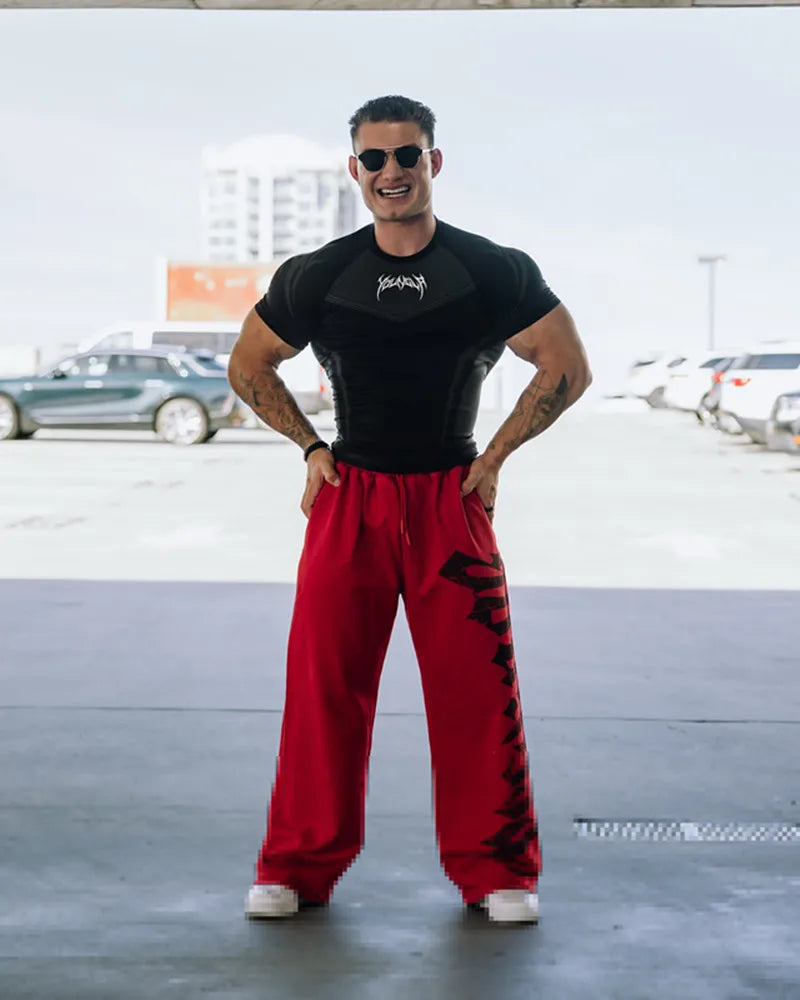 2025 YOUNGAL New Men's Fitness T-shirts clothing sports Tshirt tights high elastic training short sleeve fitness man clothing