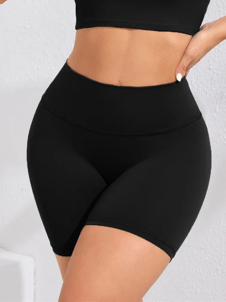 Yoga Shorts Women Fitness Shorts Girl Running High Waist Short Quick Drying Squat Proof Cycling Workout Gym Tight Shorts Black
