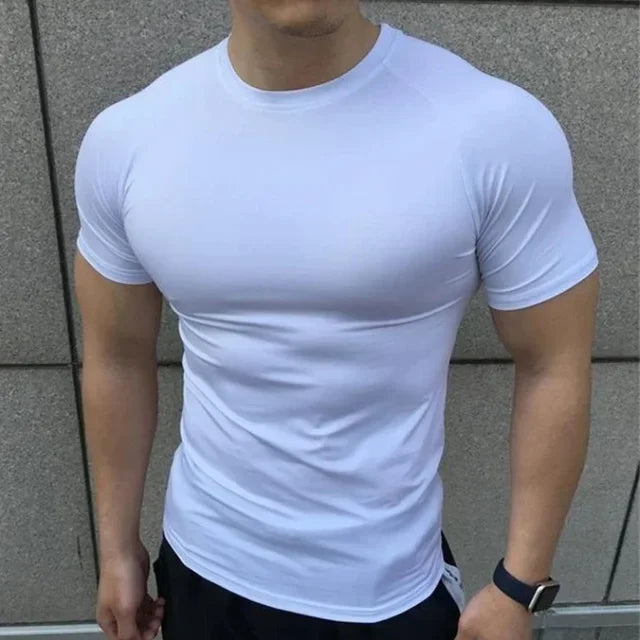 gyms Tight sports T-shirt Men Summer Short Sleeve Fitness T Shirt Running Gym Compression T Shirt High Quality elasticity Tops
