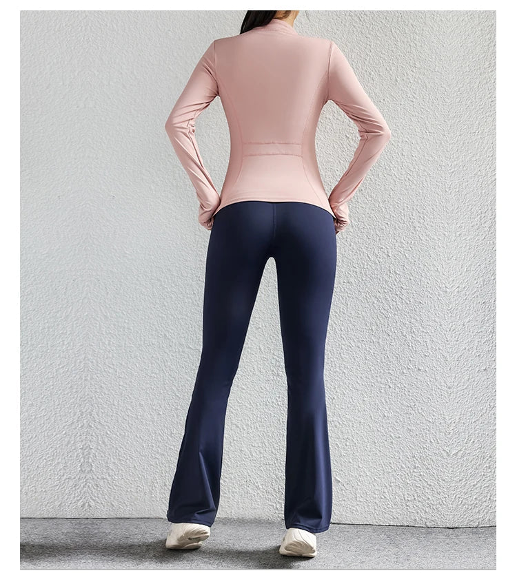 Women Yoga jacket Gym Wear zipper long sleeve fitness woman Jackets Coat
