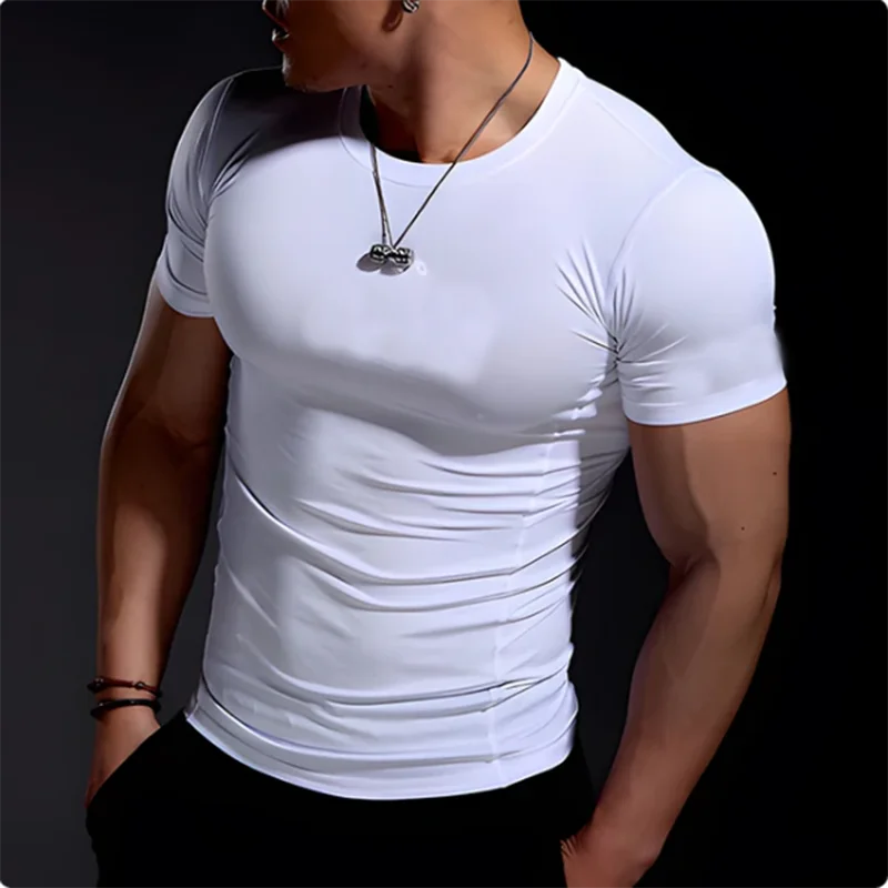 Men's T Shirt Outdoor Training Fitness Gym Jogging Running Sweatshirt Bat/-Man Compression Shirts Tight Elastic Breathable