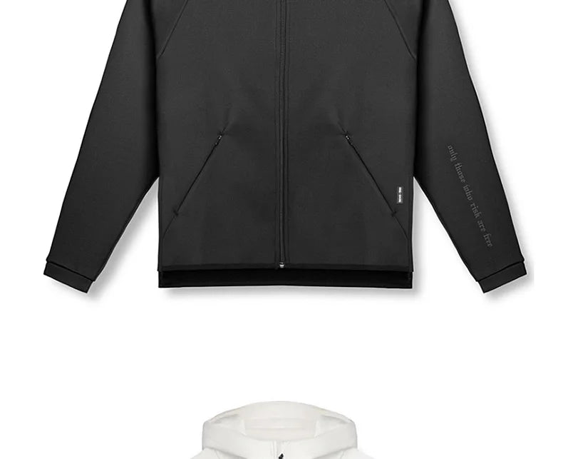 Men's Zipper Hooded Sweatshirt Gym Workout Hoodies Spring and Autumn Loose Fitness Hoodies Sports Casual Zipper Jacket Clothing