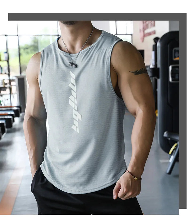 2025 NEW Fitness Sports Tank Tops Men Gyms Workout Sleeveles Shirt Male Summer Loose Undershirt basketball Running men Ves