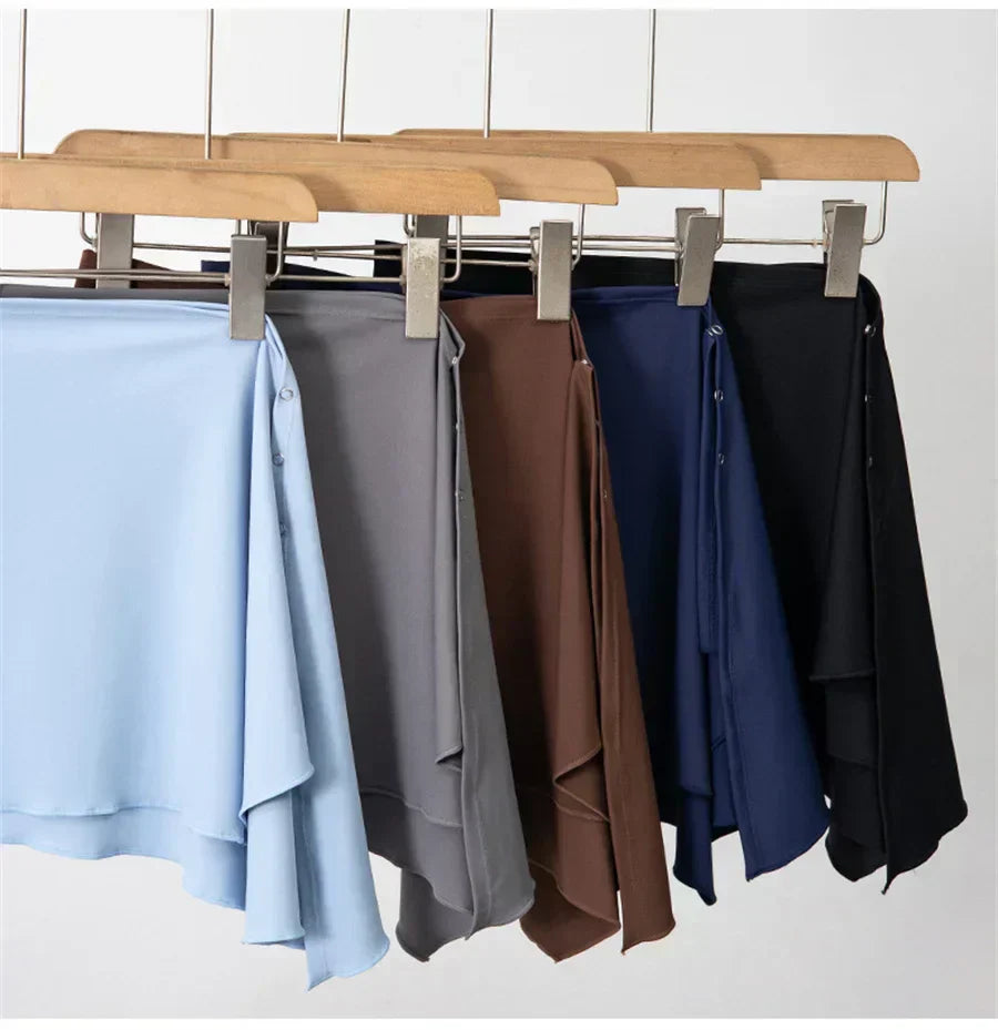 Women Gym Sports Shorts With Skirts Wrap Cover Chinlon Yoga Running Fitness Modern Dance Ballet Two Side Pockets Skorts