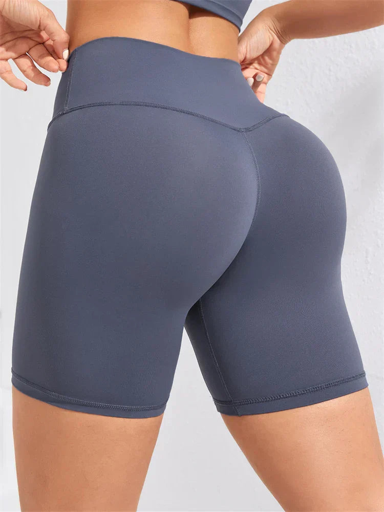 Yoga Shorts Women Fitness Shorts Girl Running High Waist Short Quick Drying Squat Proof Cycling Workout Gym Tight Shorts Black