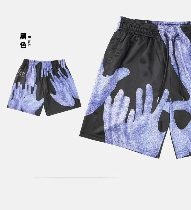 Mens Basketball Shorts Casual Sports Jogging Mesh Short Pants Man Gym Fitness Workout Quick Dry Summer Print Shorts