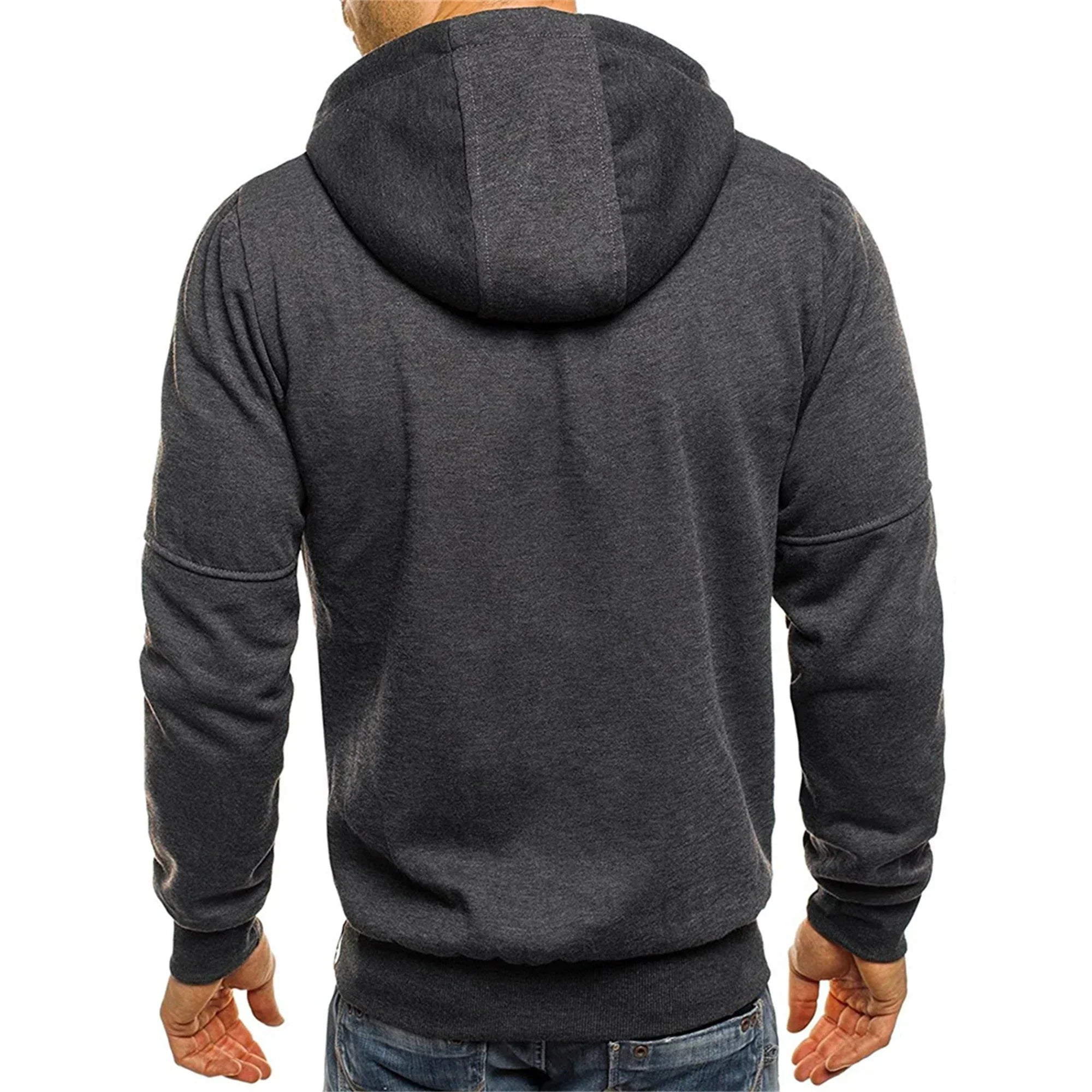 Men's hooded jacket Casual long-sleeved hoodie Zipper Gym sports hoodie Spring and Autumn
