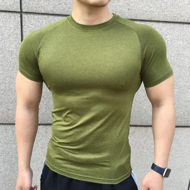 gyms Tight sports T-shirt Men Summer Short Sleeve Fitness T Shirt Running Gym Compression T Shirt High Quality elasticity Tops