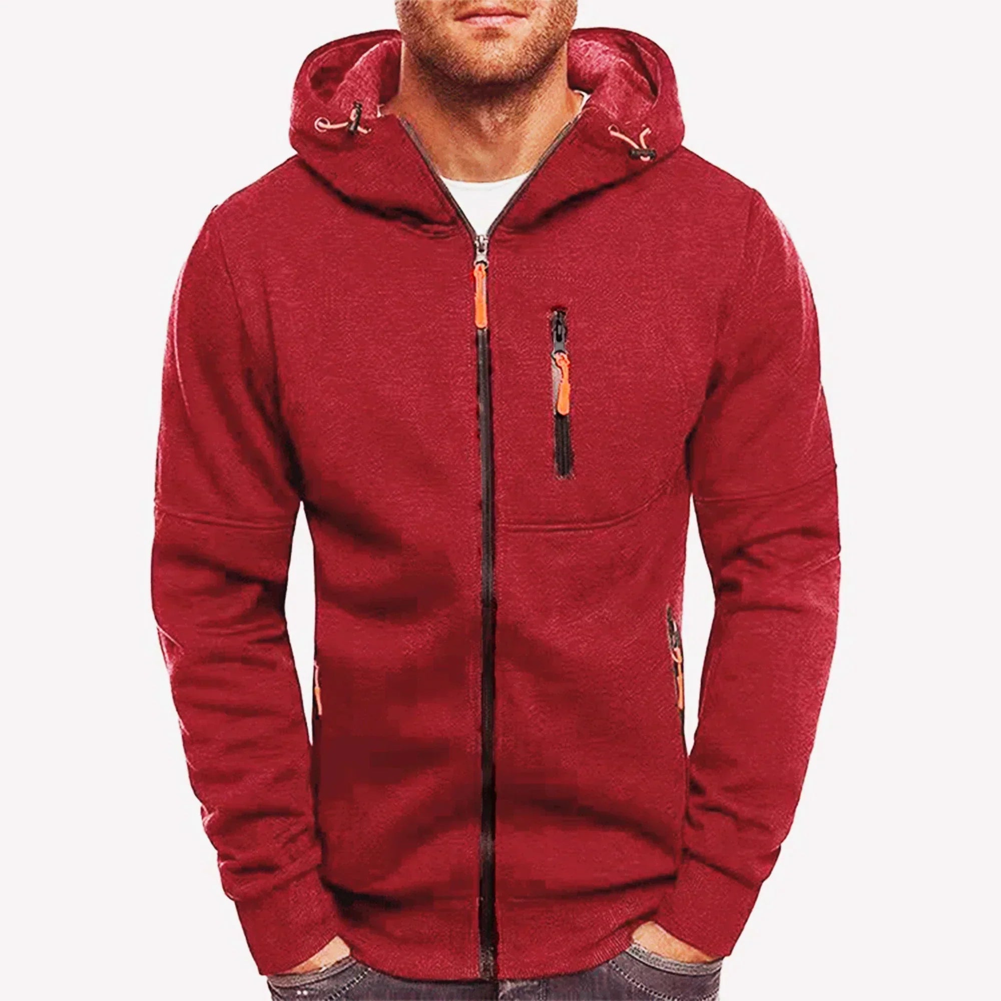 Men's hooded jacket Casual long-sleeved hoodie Zipper Gym sports hoodie Spring and Autumn