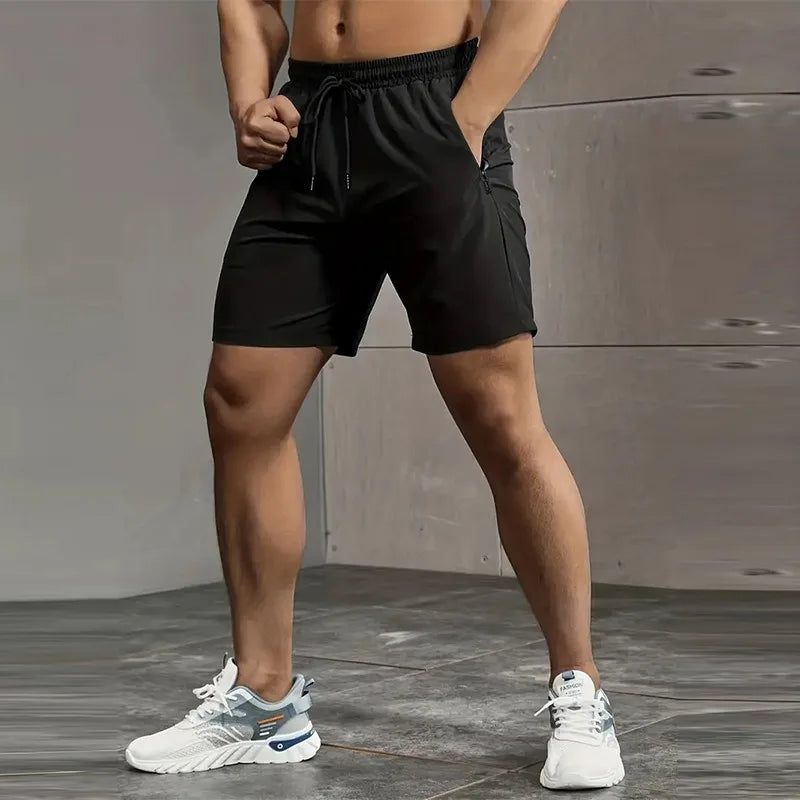 Gym Fitness Shorts Men Workout Running Cycling Quick Drying Breathable Drawstring Sports Shorts Outdoor Running Short Pants
