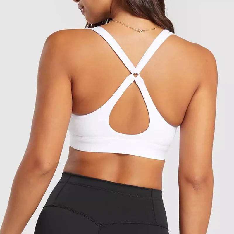 Women Sports Bra High Support Yoga Brassiere Padded Push Up Running Tank Top Workout Underwear