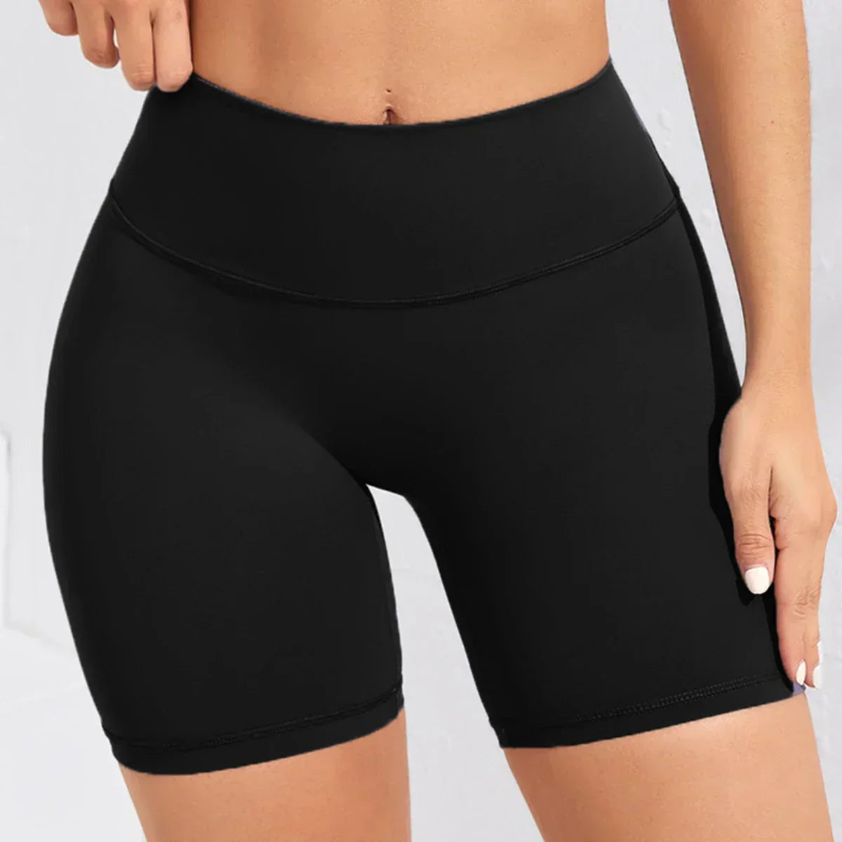 Yoga Shorts Women Fitness Shorts Girl Running High Waist Short Quick Drying Squat Proof Cycling Workout Gym Tight Shorts Black