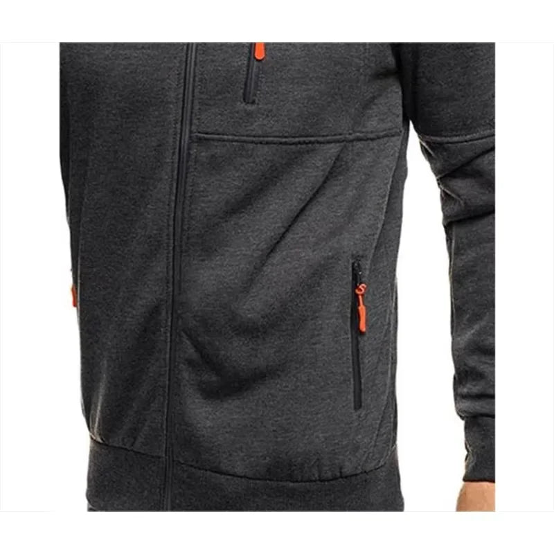 Men's hooded jacket Casual long-sleeved hoodie Zipper Gym sports hoodie Spring and Autumn