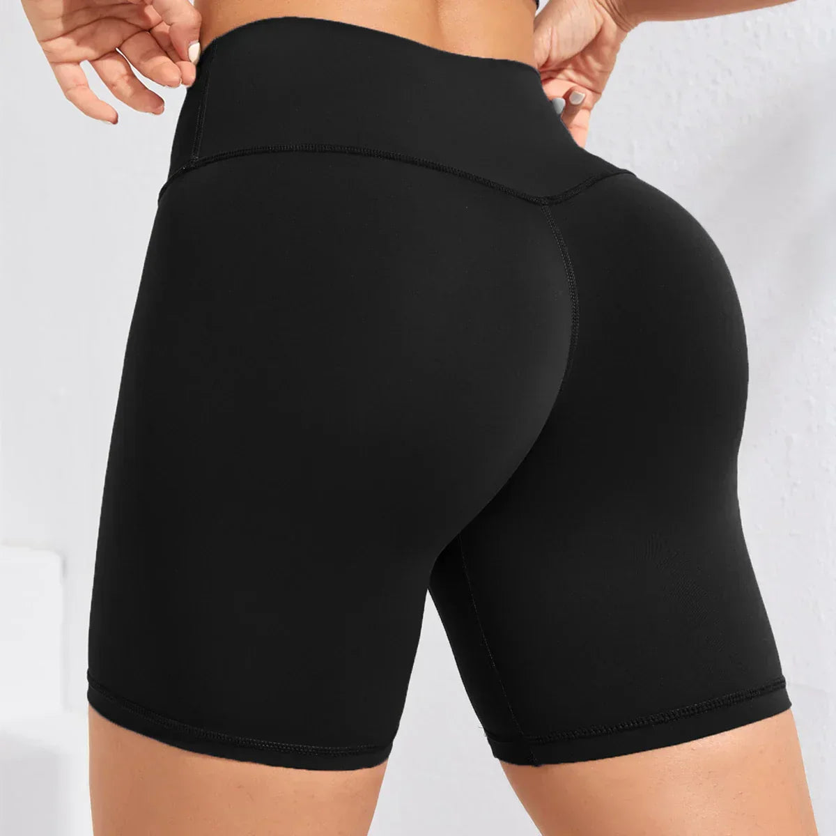 Yoga Shorts Women Fitness Shorts Girl Running High Waist Short Quick Drying Squat Proof Cycling Workout Gym Tight Shorts Black