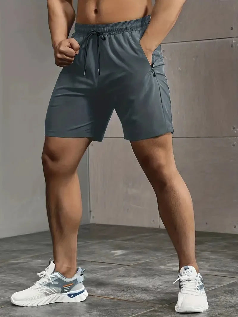 Gym Fitness Shorts Men Workout Running Cycling Quick Drying Breathable Drawstring Sports Shorts Outdoor Running Short Pants