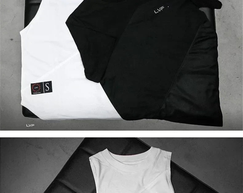 Men's Brand Gym Clothing Bodybuilding Singlets Sports Tank Top Man Fitness Shirt Muscle Guys Sleeveless Vest Casual Cotton Top