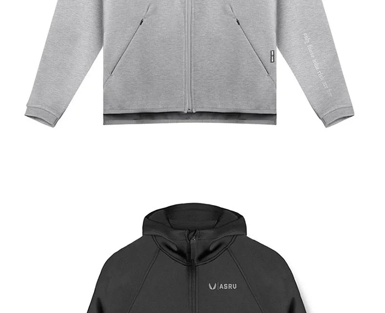 Men's Zipper Hooded Sweatshirt Gym Workout Hoodies Spring and Autumn Loose Fitness Hoodies Sports Casual Zipper Jacket Clothing