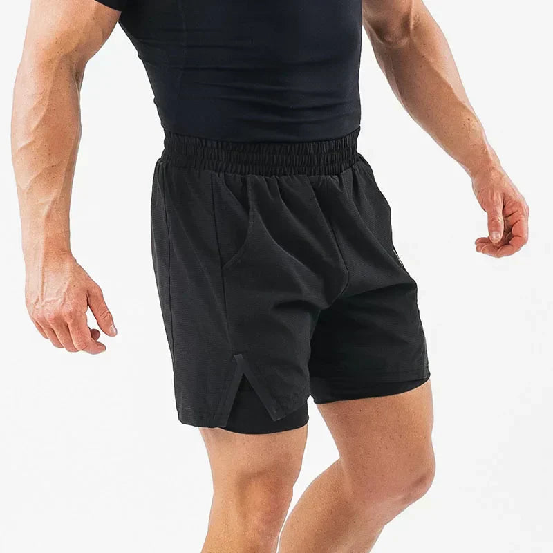 Running Shorts Men Gym Sports Shorts 2 In 1 Quick Dry Workout Training Gym Fitness Jogging Short Pants Summer Men Shorts