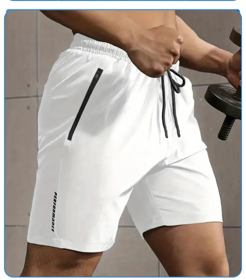 Gym Fitness Shorts Men Workout Running Cycling Quick Drying Breathable Drawstring Sports Shorts Outdoor Running Short Pants