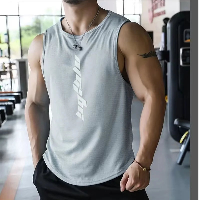 2025 NEW Fitness Sports Tank Tops Men Gyms Workout Sleeveles Shirt Male Summer Loose Undershirt basketball Running men Ves