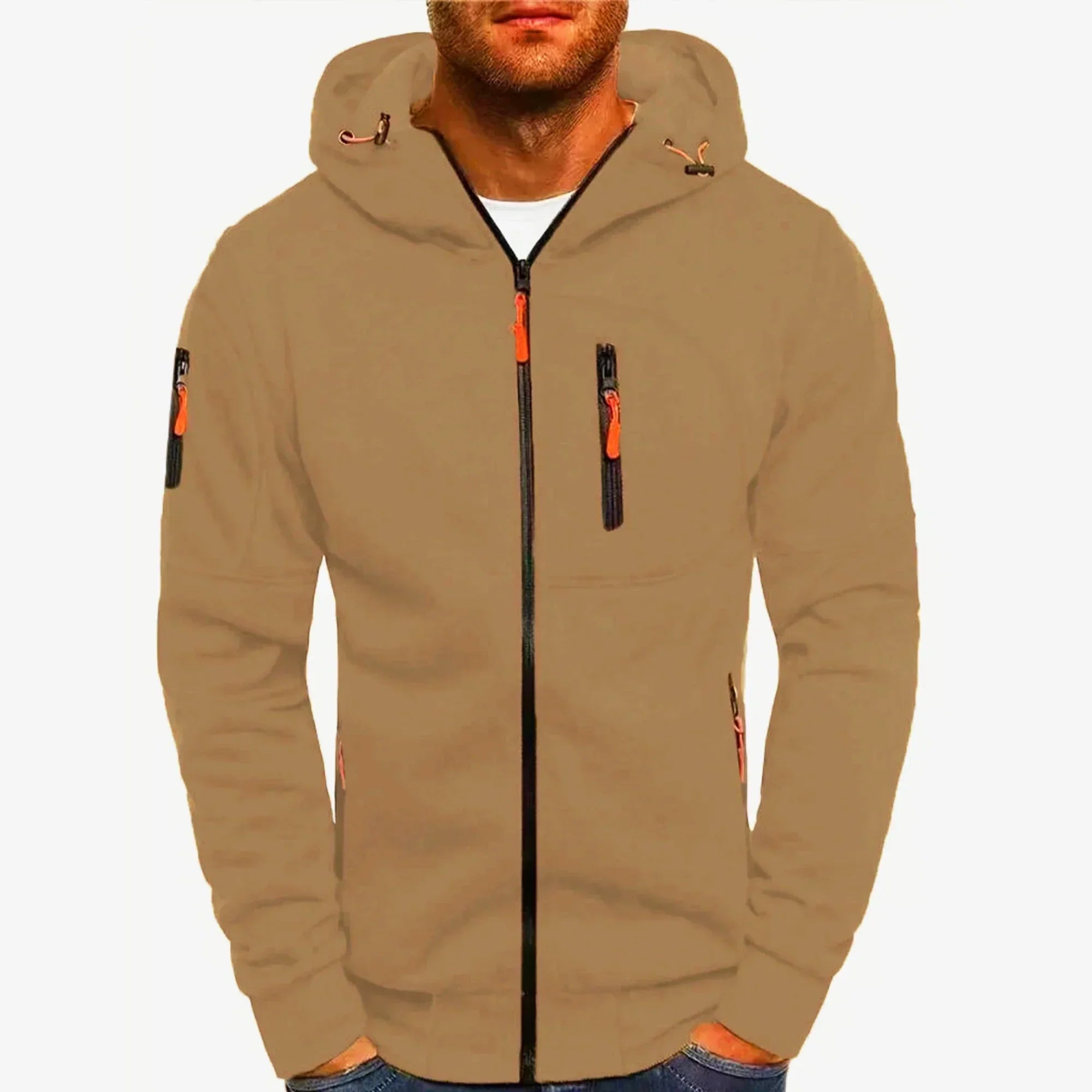 Men's hooded jacket Casual long-sleeved hoodie Zipper Gym sports hoodie Spring and Autumn