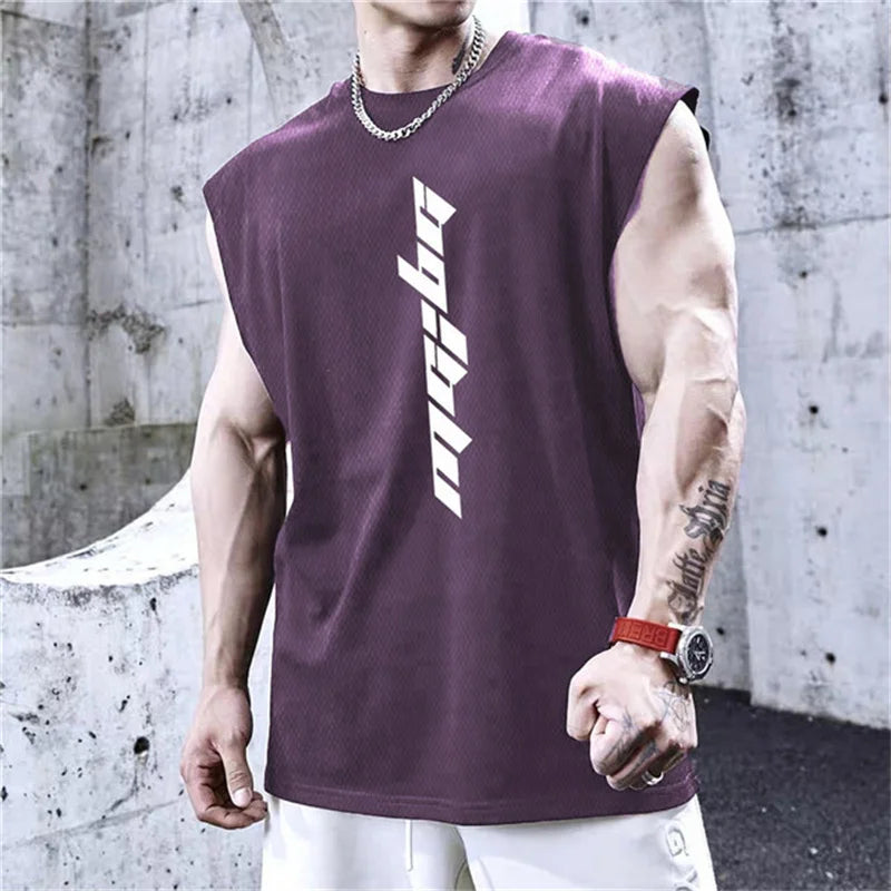 NEW Bodybuilding Sports Tank Tops Men Gyms Fitness Workout Sleeveless Shirt Male Summer Loose Undershirt Running men Vest tops