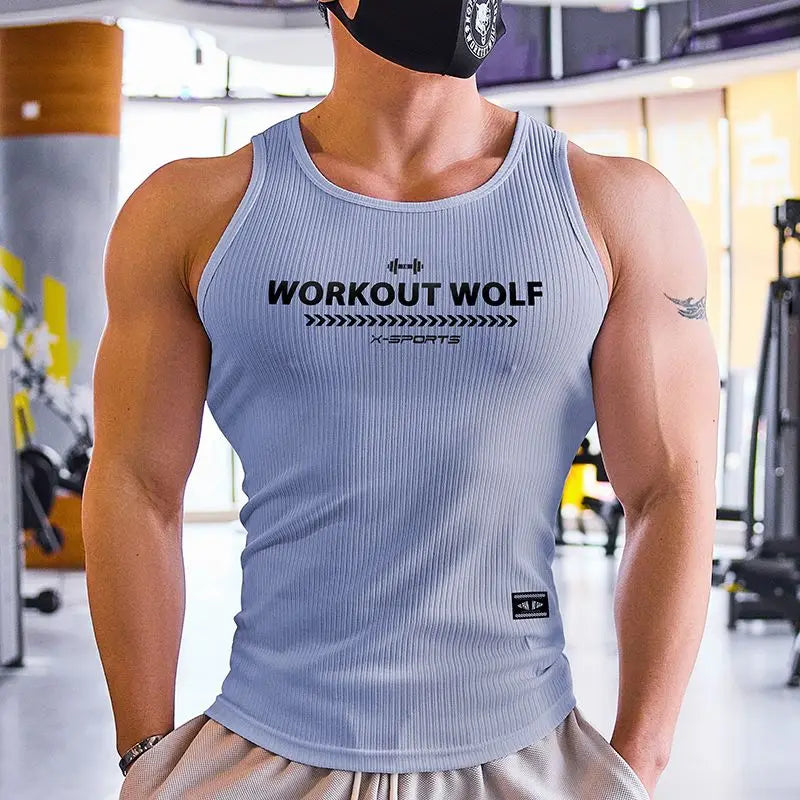 Men's Fitness Jogging Cycling Hiking Gym Muscle Compression Shirt - Training Tank Top with Quick-Dry,High-Elasticity Material