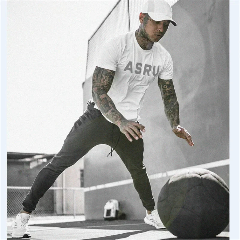 Fitness Gym Shirt Men Basketball Jersey Short Sleeve Sport T Shirt Exercise Training Shirts Bodybuilding Workout Running T-Shirt