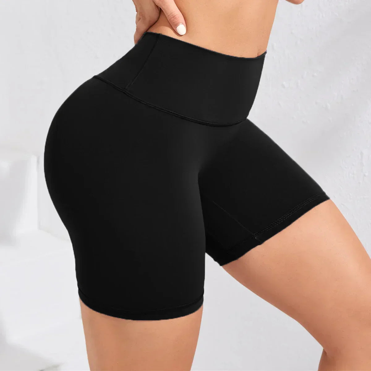 Yoga Shorts Women Fitness Shorts Girl Running High Waist Short Quick Drying Squat Proof Cycling Workout Gym Tight Shorts Black