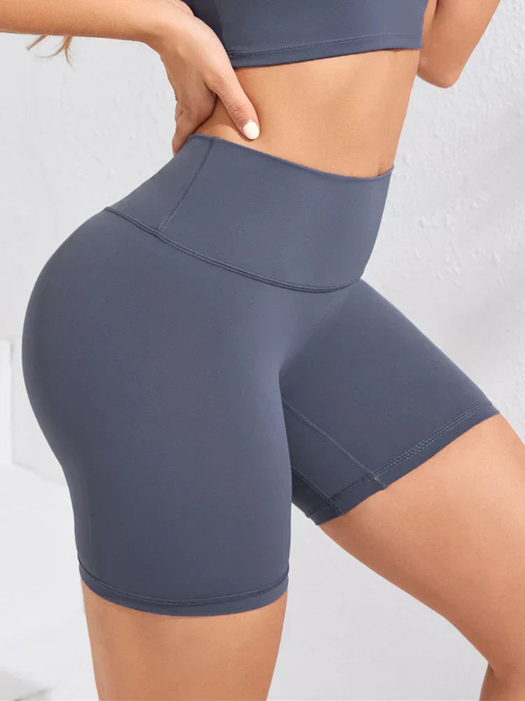 Yoga Shorts Women Fitness Shorts Girl Running High Waist Short Quick Drying Squat Proof Cycling Workout Gym Tight Shorts Black