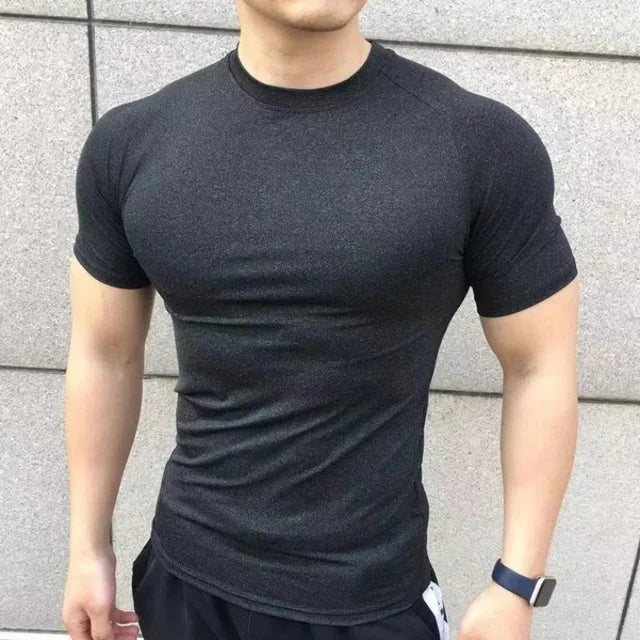 gyms Tight sports T-shirt Men Summer Short Sleeve Fitness T Shirt Running Gym Compression T Shirt High Quality elasticity Tops