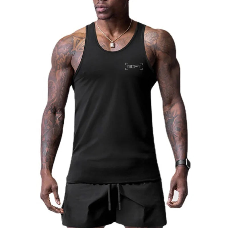 Top Selling Fitness Summer Mens Mesh Quick Dry Tank Gym Work Vest TShirt Slim 2023 Training Sleeveless Singlets