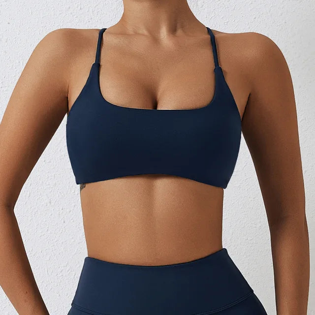 Women Cross Strap Sports Underwear Top Women Push Up Sport Bra