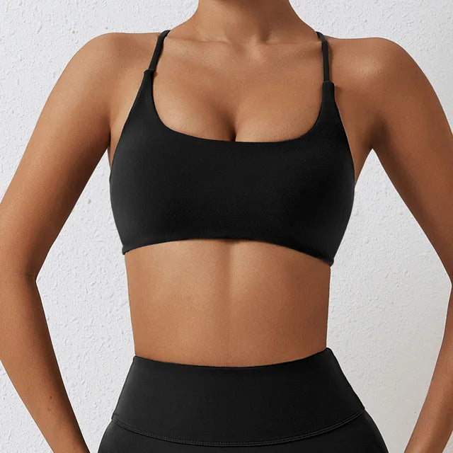 Women Cross Strap Sports Underwear Top Women Push Up Sport Bra