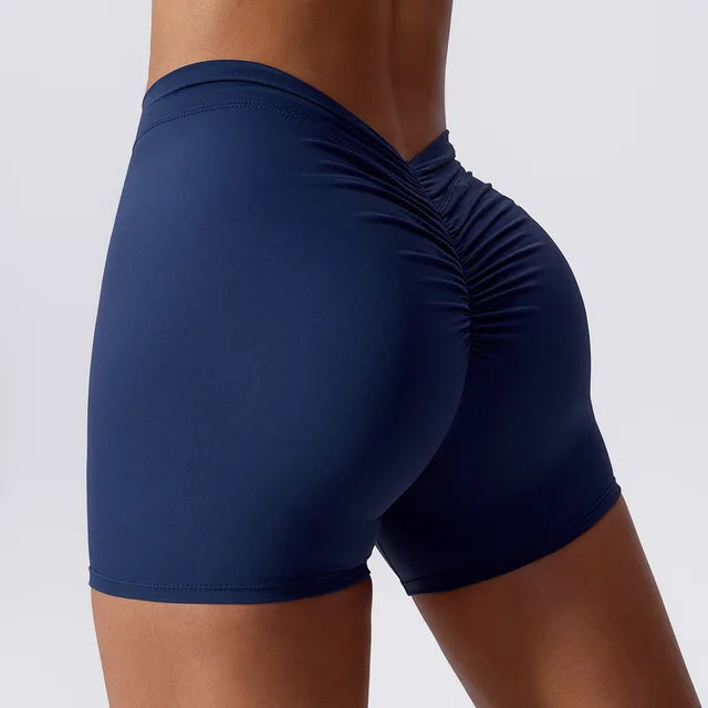 Women Yoga Shorts High Waist Scrunch Butt Lifting Comfort Fitness Gym Tights Squat Proof Naked Feel V-shaped Back Sports Shorts