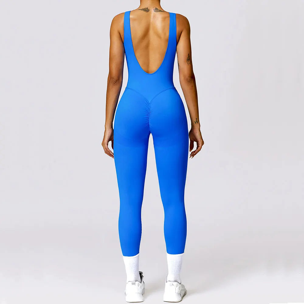 Gym Clothing Backless Set Short Fitness Bodysuit Siamese Workout Tracksuit