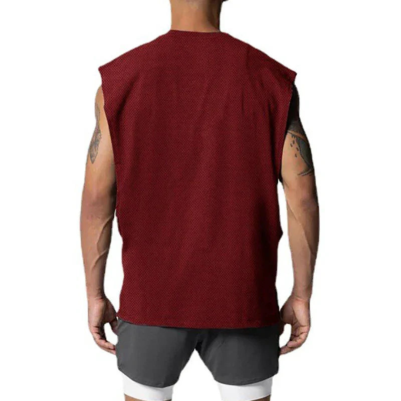 Mens Bodybuilding Clothing Fashion Gym Brand Quick Dry Vest Mesh Fitness