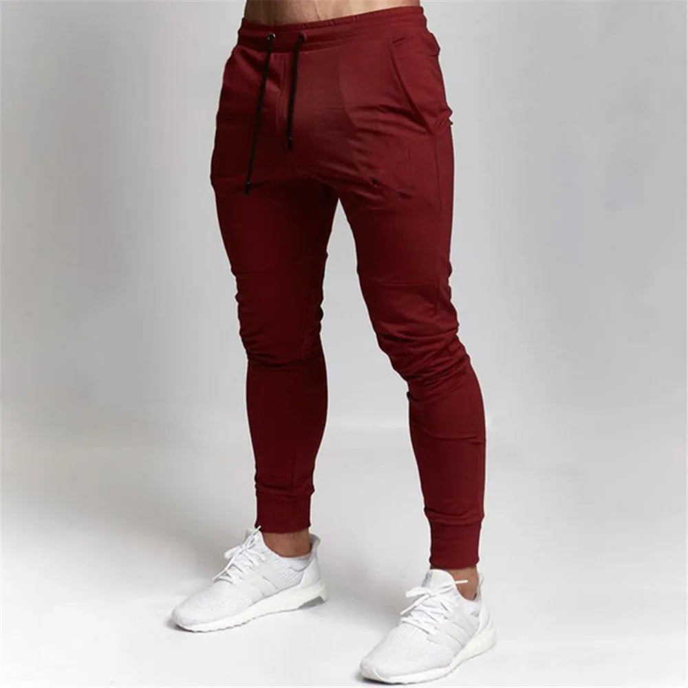 2022 Fashion Men Gyms Pure color Pants Joggers Fitness Casual Long Pants Men Workout Skinny Sweatpants Jogger Tracksuit Trousers