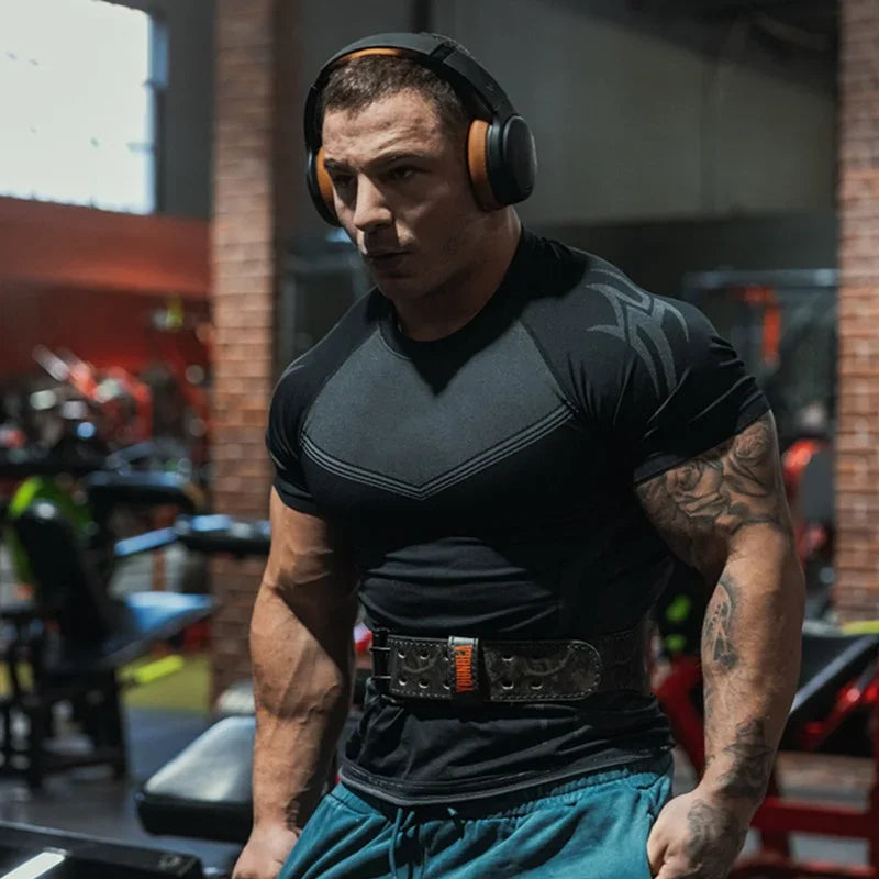 Men's T-shirt men Short Sleeve t-shirts Fitness Tops Running T shirt Workout Training Tees Man Gym bodybuilding Clothing