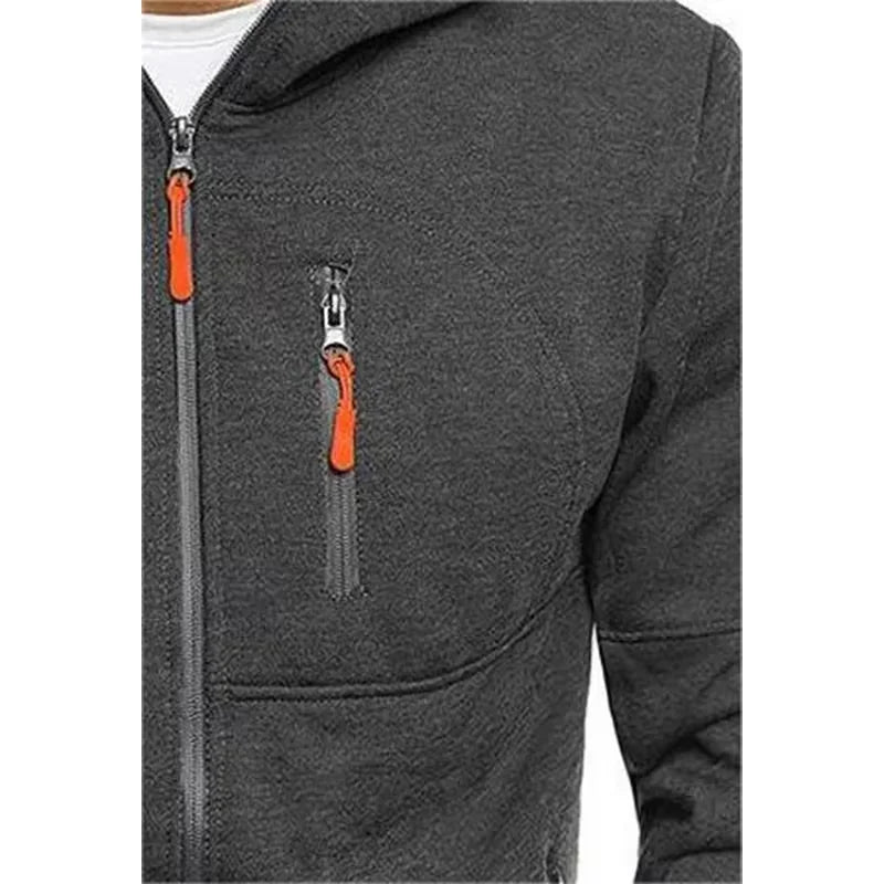 Men's hooded jacket Casual long-sleeved hoodie Zipper Gym sports hoodie Spring and Autumn